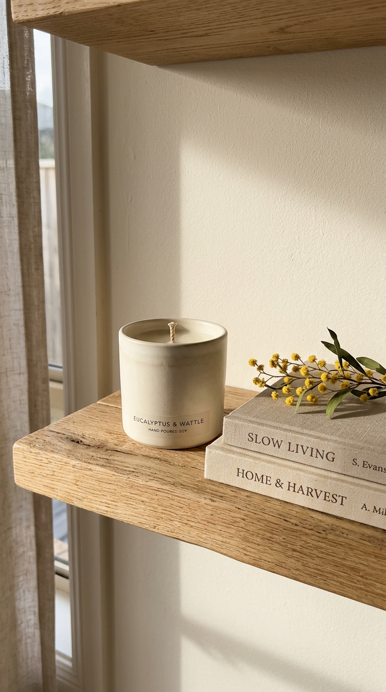 Homewares ad — The candle my whole flat asks about.
